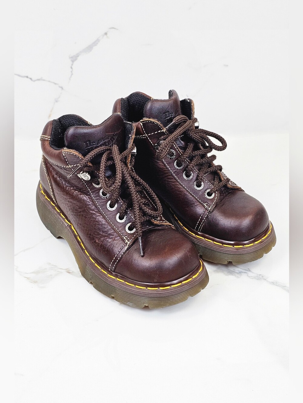 Vintage Dr. Martens 8542 Brown Leather Chunky Platform Boots US W7 / UK 5